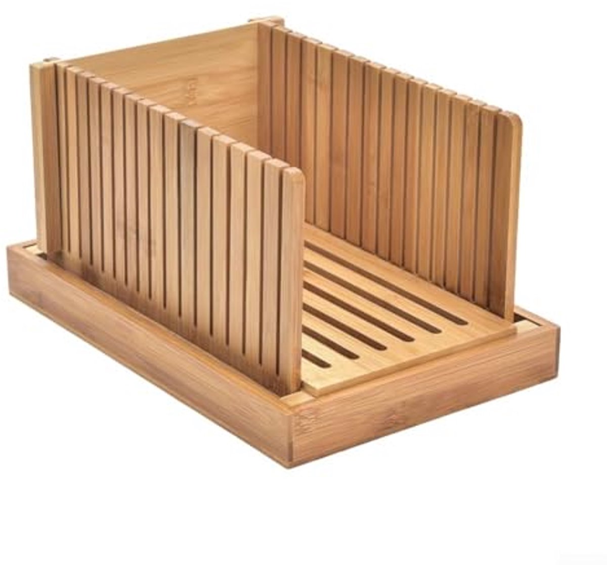 Houten Broodsnijmachine met Opvangbak - Verstelbare Snijgids voor Perfecte Plakjes