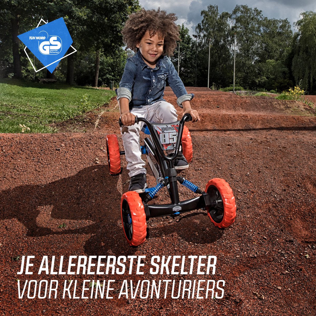 BERG Buzzy Nitro Skelter - 2+ jaar - Verstelbare Stoel - Veilige en Stabiele Wegligging - Blauw/Oranje — afbeelding 6