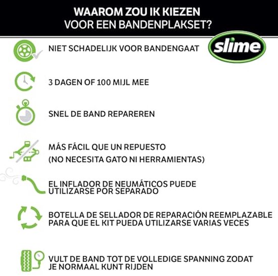 Reparatiemiddel voor Lekke Banden - Slimme Noodset met Afdichtmiddel en Bandenpomp voor Auto's — afbeelding 5