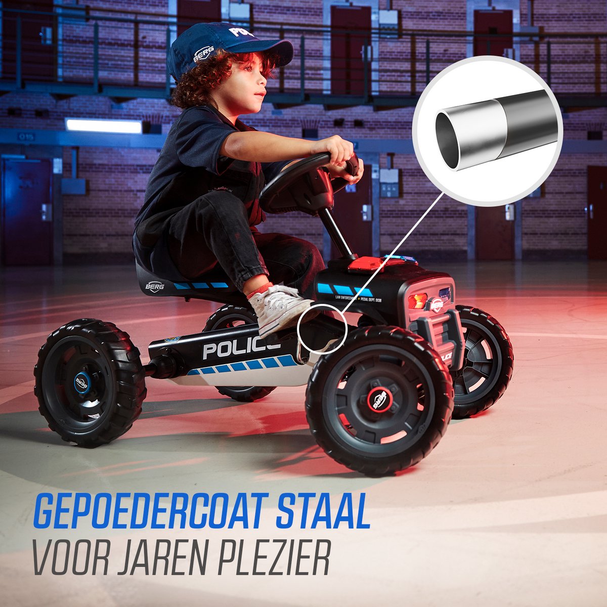 BERG Buzzy Police Skelter - Met Soundbox - 2+ jaar - Verstelbare Stoel - Anti-lek EVA banden - Zwart — afbeelding 5