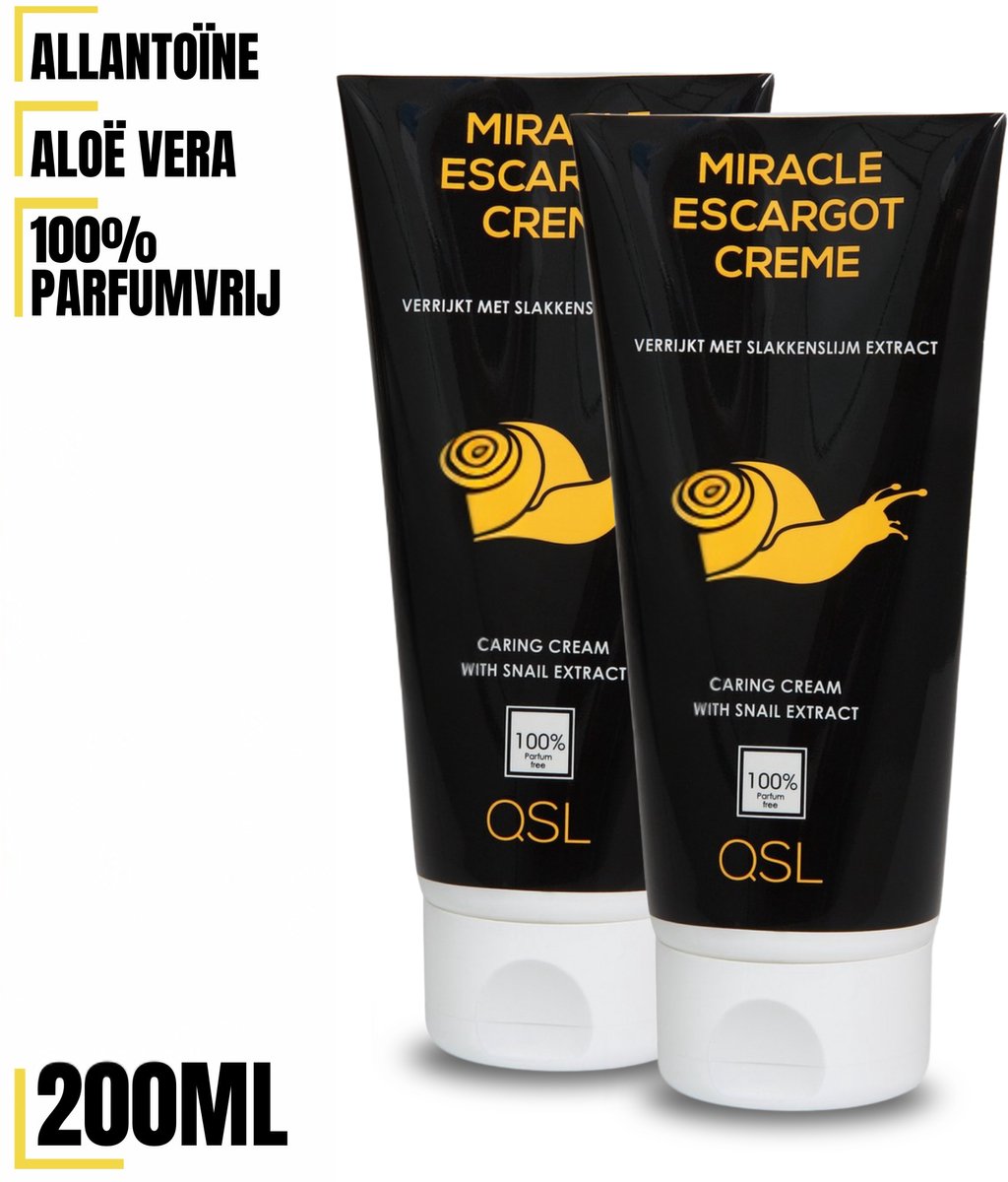 QSL | Miracle Escargot Crème - Slakkencrème - Slakkenslijmcrème - 2 x 200ml