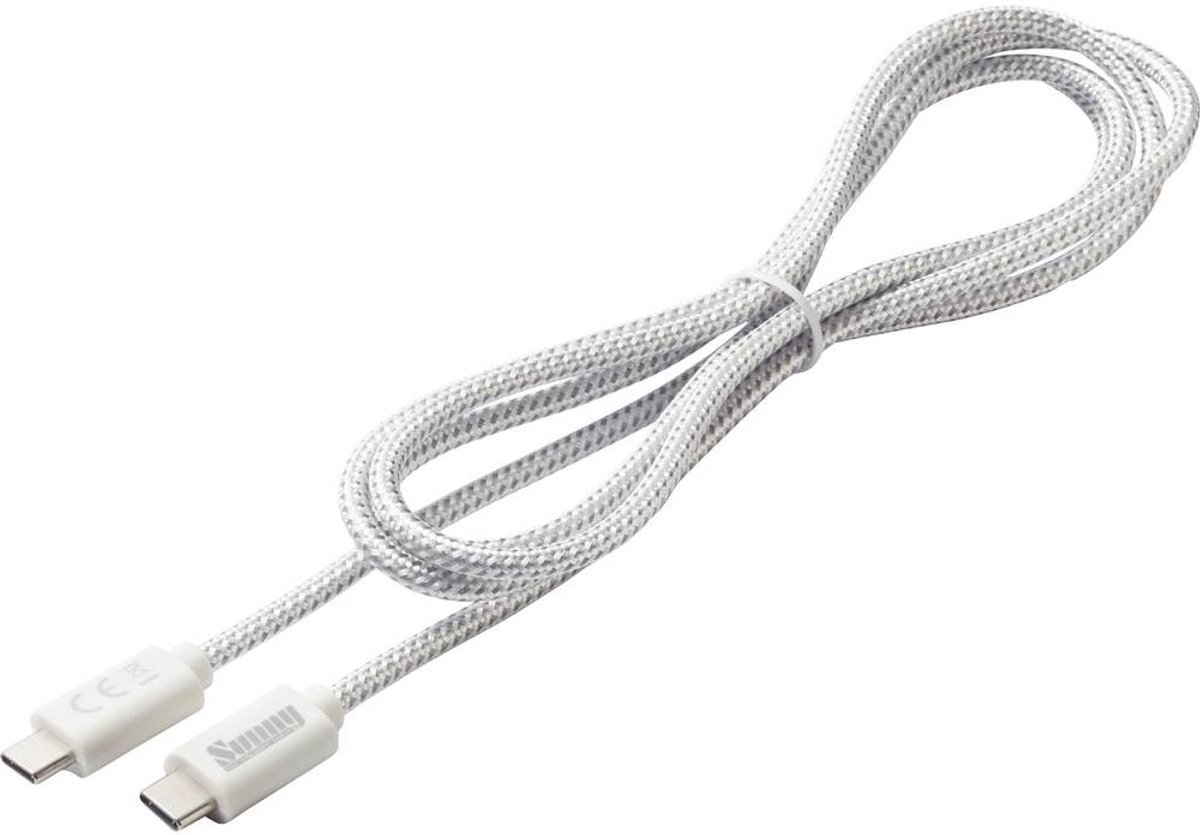 Dehner Elektronik USB-C-kabel USB 2.0 USB-C stekker 1.5 m Wit Power cable (USB-C to USB-C)