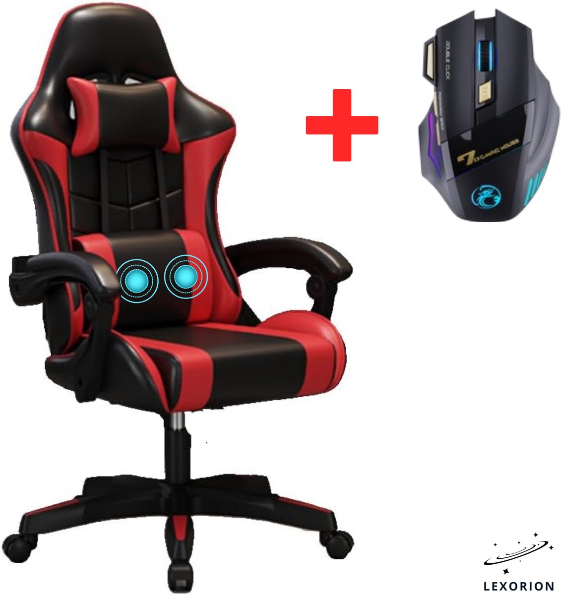 Lexorion Gaming Stoel Ergonomisch Rood met Gratis RGB - Lexorion - €79,95