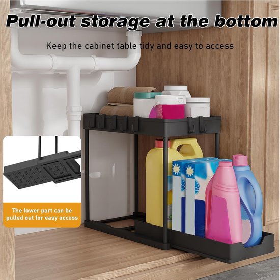 Famanu Spoelkastorganizer, 2 stuks, Organizer voor onder de wastafel