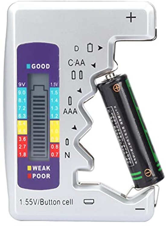 Digitale Batterij Tester met LCD Display voor AA, AAA, 9V, en Knopcelbatterijen