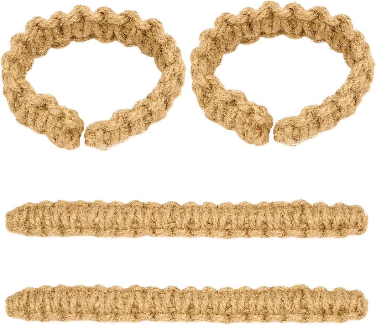 Orivio - Set van 4 Rustieke Hennep Touw Gordijn Tiebacks - Boho Handgebreide Tiebacks voor Raamgordijnen - Decoratieve Gevlochten Gordijn Tiebacks voor Thuis, Kantoor of Woonkamerdecor