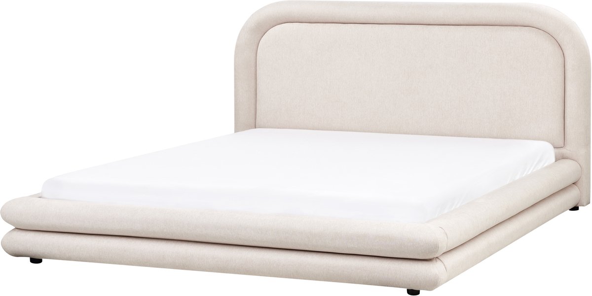 BELIANI LAVARDENS - Bed - Lichtbeige - 180 x 200 cm - Kunstlinnen