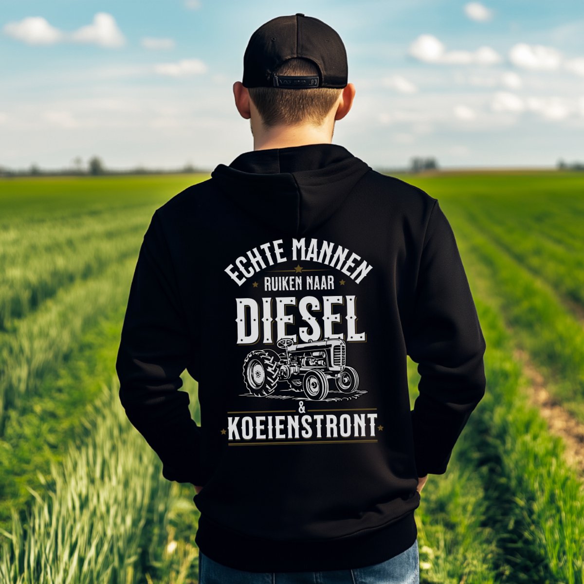 AGRIFANS® Echte Mannen - Heren Hoodie - L