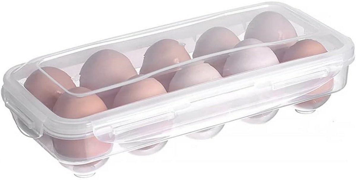 EXCITAT Eierdoos - Koelkast Eierdoos - Plastic Eierdoos - Stapelbaar - Koelkast, Keuken - Doorzichtig
