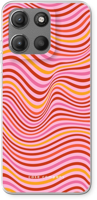 Étui Case Company® - Compatible avec Motorola Moto G15 Power - Pink Wave - Coque souple - Protection intégrale et des bords de l'écran