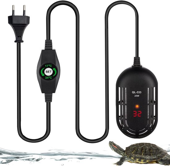 Aquarium Verwarmer - Verwarmingsstaaf - Water Opwarmen - Instelbare Temperatuur - 25 Watt - Zwart