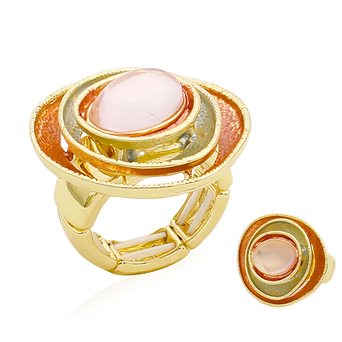 Damesring – Elegante Ring met Ovale Steen – Milieuvriendelijke Legering