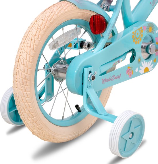 Joystar Little Daisy Meisjesfiets - 16 Inch - Mandje - Poppenzitje - Zijwieltjes - Bel - Handrem - Blauw van JOYSTAR — afbeelding 5