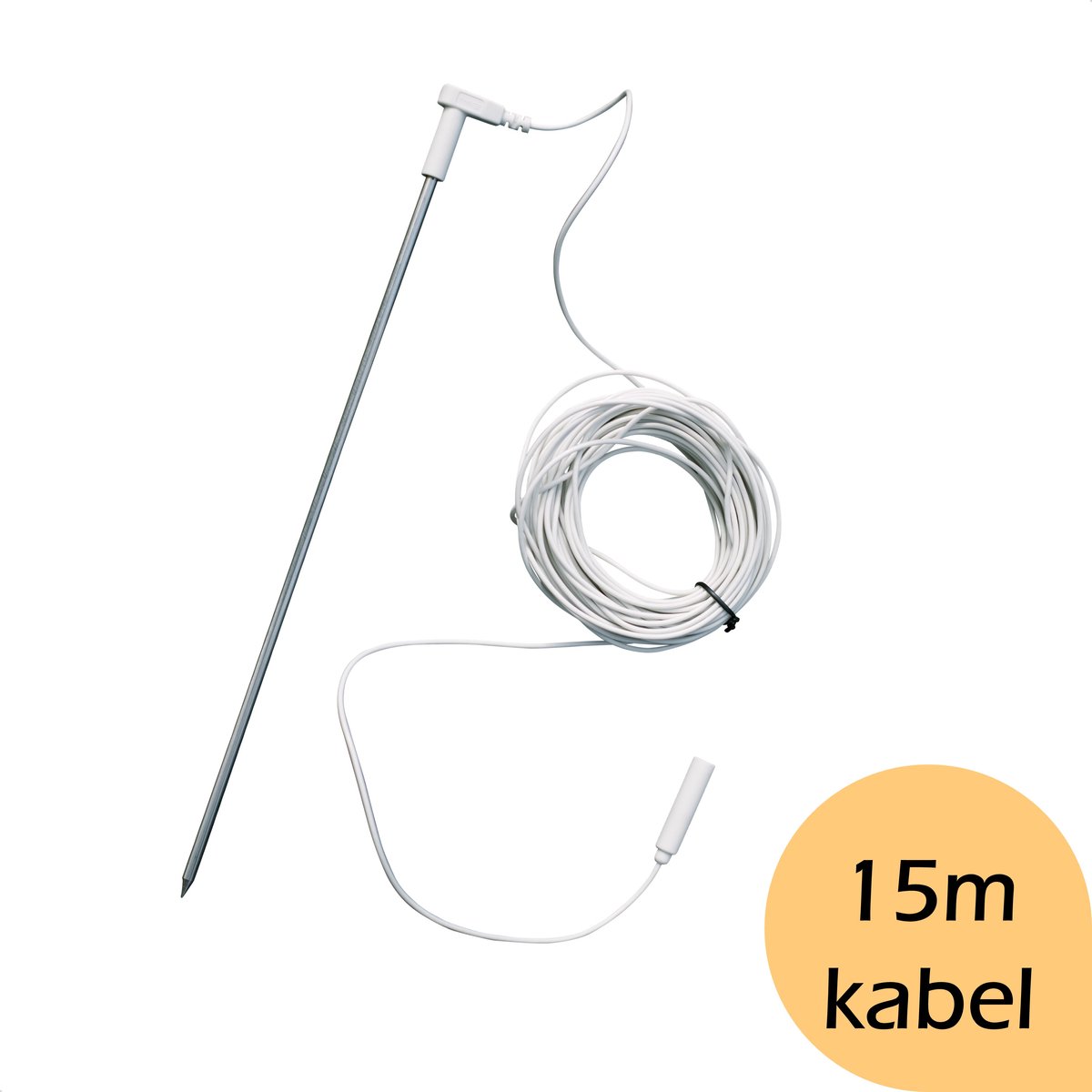 Earthle Aardingspin - Earthing Pin - Aarden Pin - Earthing Rod - Aardpen - Grondpin - 30cm + 15m Kabel
