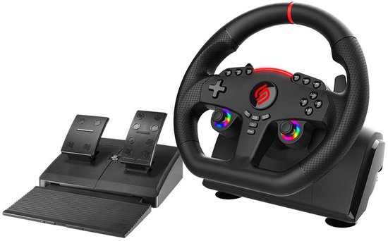 Volant Et Pédales Superdrive - Compatible PC, PS4, PS5, Xbox, Switch - Neuf