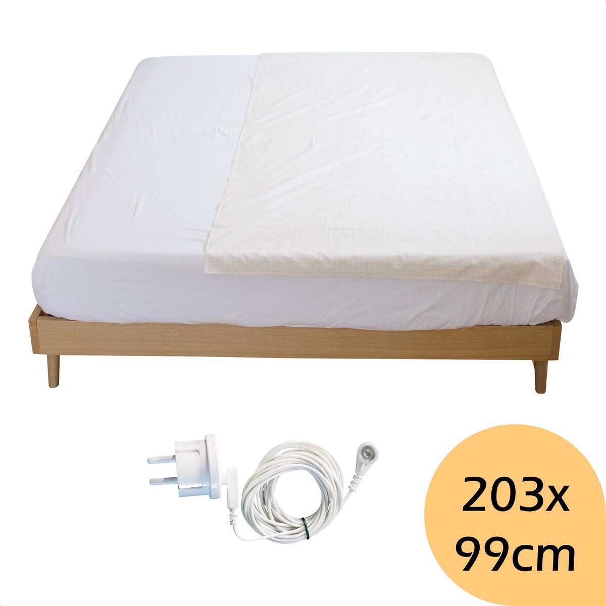 Earthle Earthing Laken - Aardingslaken - Aardinglaken - Aarden - Aarding - Grounding - Bio Katoen (203x99cm)
