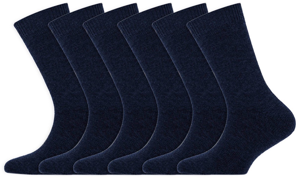 Kindersokken | Wollen sokken | Merk: Yellow Moon | Kleur: Marine blauw | Maat: 23 t/m 42 | 6 Paar