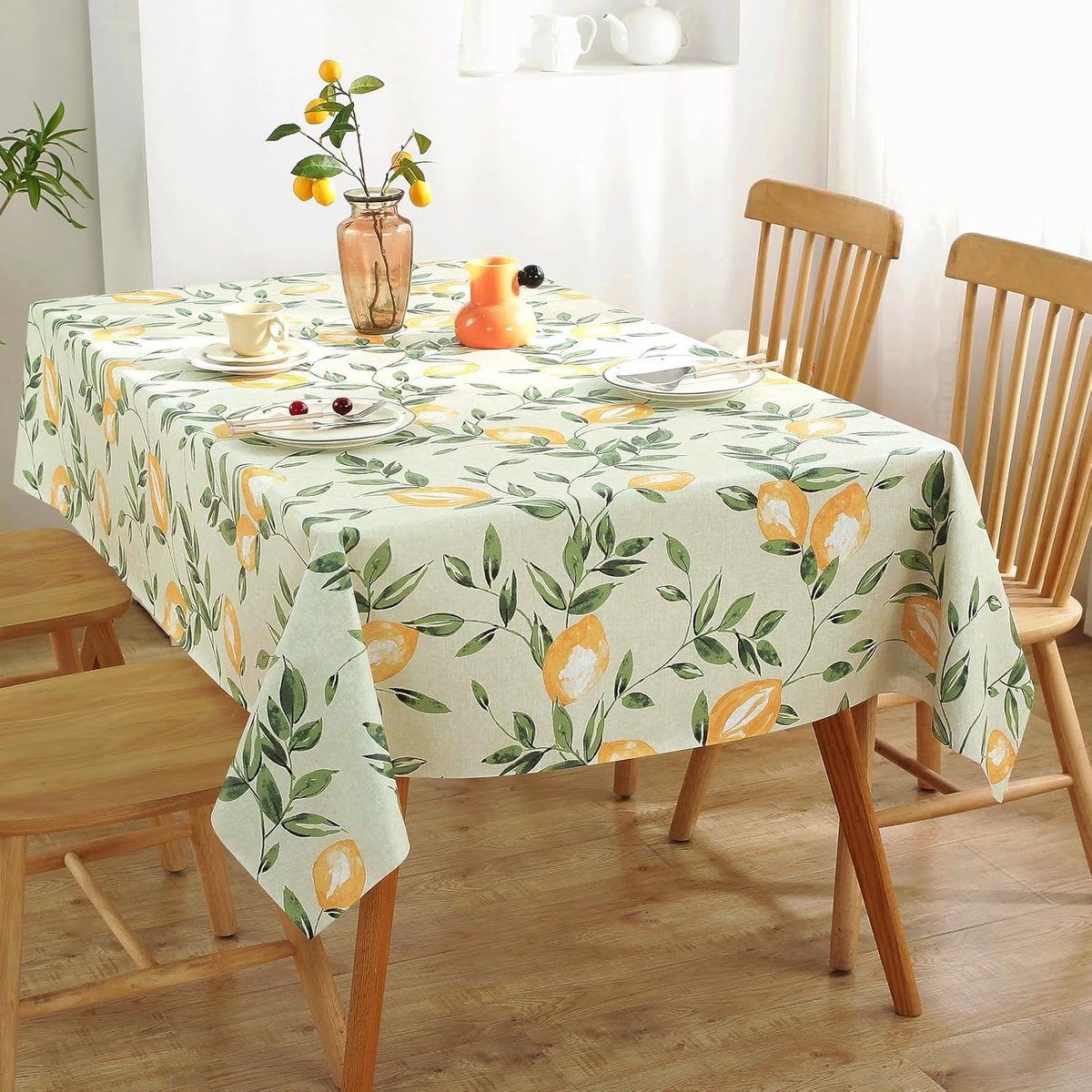 Candala Rond Tafelkleed – 140 x 220 cm – PVC – Geel