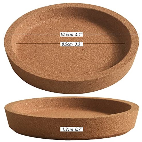 Kurk onderzetters met lip voor dranken absorberend | 12 set 10 cm dikke rustieke schotel met metalen houder hitte- en waterbestendig | Beste herbruikbare natuurlijke ronde onderzetters voor bar glazen