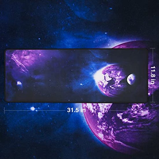 Grote gamingmuismat 800x300mm met antislip basis en gestikte randen — afbeelding 4