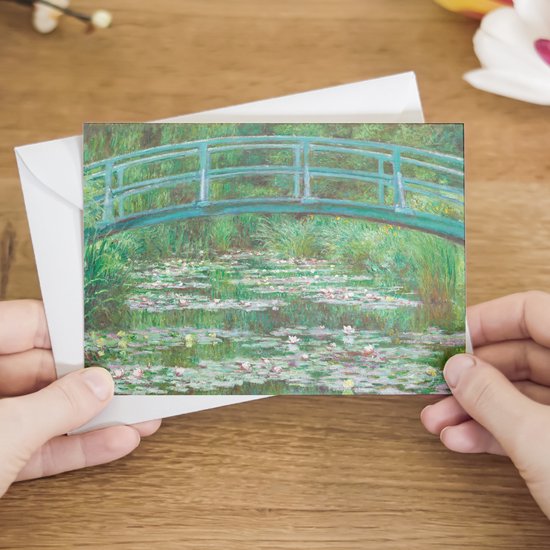 Wenskaarten set Claude Monet - 12 dubbele kaarten met enveloppen - blanco wenskaarten zonder tekst - Stevige kaarten met UV-lak