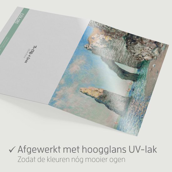Wenskaarten set Claude Monet - 12 dubbele kaarten met enveloppen - blanco wenskaarten zonder tekst - Stevige kaarten met UV-lak