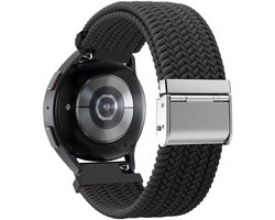 Bandz Hoogwaardig gevlochten bandje met klemsluiting - geschikt voor Garmin Vivoactive 6 / 5 / 3 / Vivomove HR / Style / Luxe / Sport / Trend / Forerunner 645 / 245 / 165 / 55 / Approach S12 / S40 / S42 / S44 / S50 / Venu SQ / SQ2 / 2Plus (zwart)