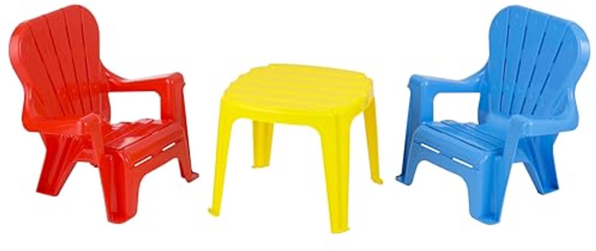 Tafel en 2 kunststof stoelen set voor kinderen – Perfect voor snacks, tekeningen en spelle