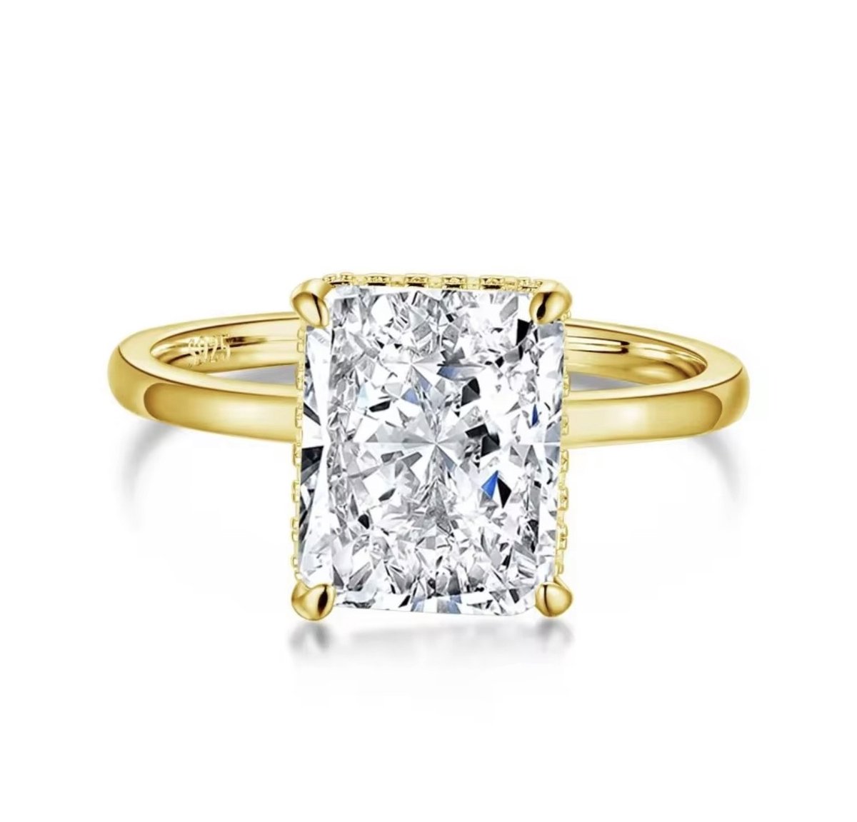 Merlie ring - Solitaire Zirkonia Ring - 18K Verguld - Sterling zilver 925 - Dames Ring - Luxe & Tijdloos Design voor Elke Gelegenheid
