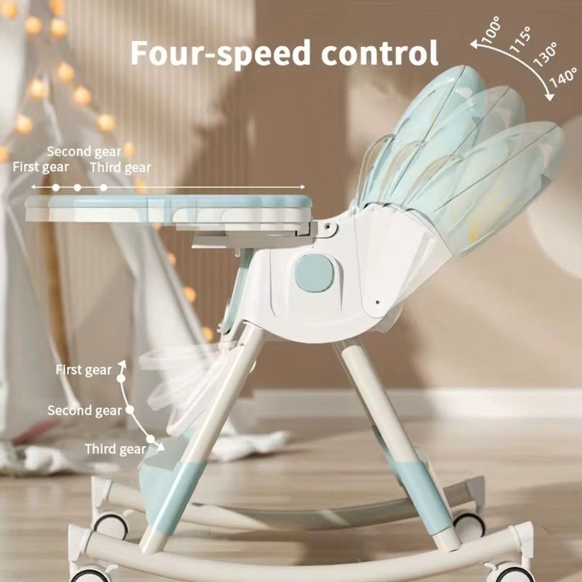 Baby Eetstoel – Draagbare Kinderstoel voor Voeden en Eten – Opvouwbare Babystoel 0–12 Maanden – Veilig en Gemakkelijk Schoon te Maken – foto 2
