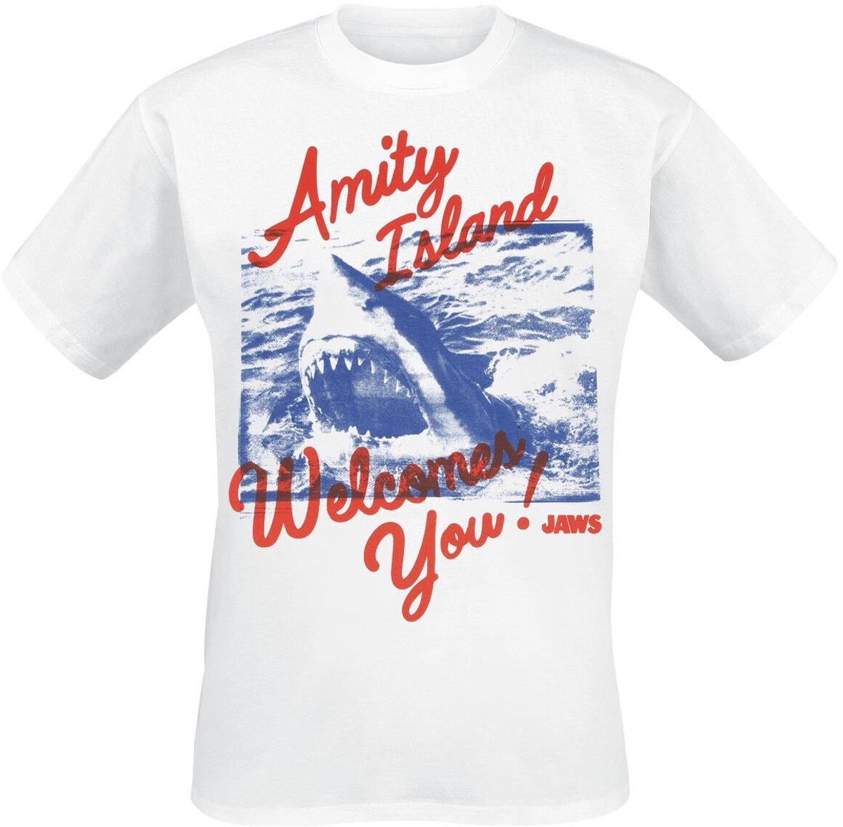 Jaws Amity Island Welcomes You - Oversize Heren T-shirt - wit - XL