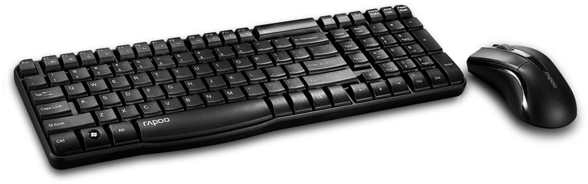 Rapoo X1800S - Toetsenbord + Muis-set - Draadloos - QWERTY -  Zwart