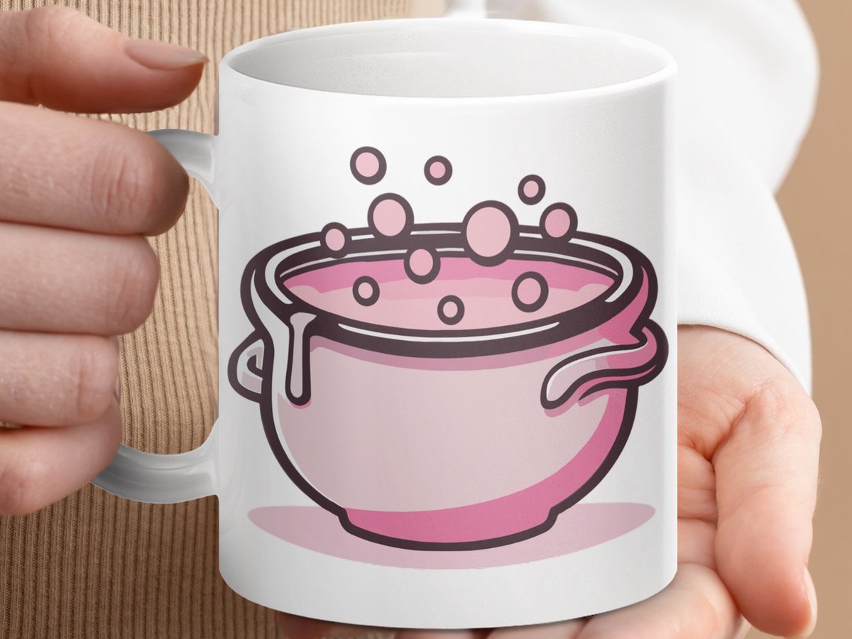 Mok Roze Heks Ketel, Magische Drank Mok, Halloween Heks Mok, Bubbelende Ketel Mok, Cadeau