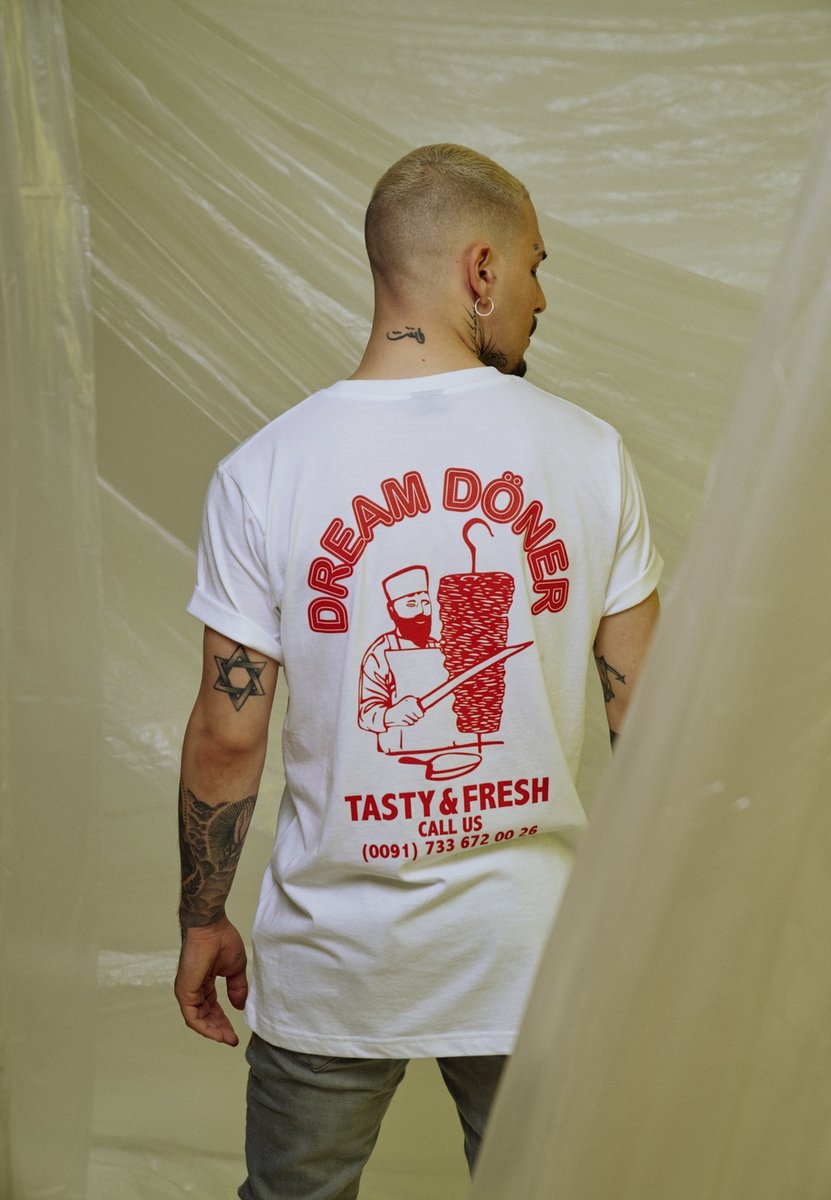 Mister Tee Dream Döner Heren T-shirt 3XL Wit