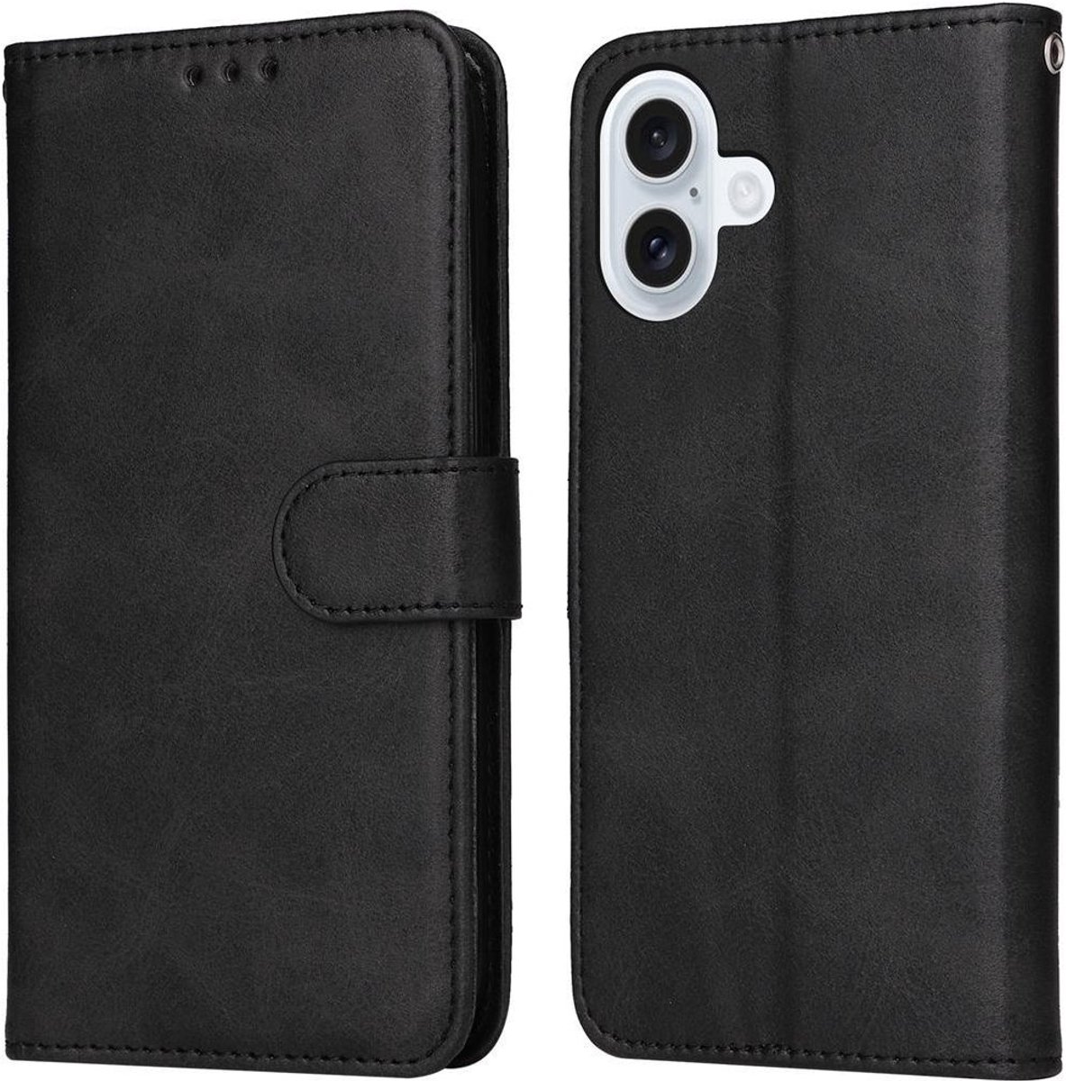 LAMT Stevige Bookcase Hoesje iPhone 17 – Zwart – Met Magnetische Sluiting