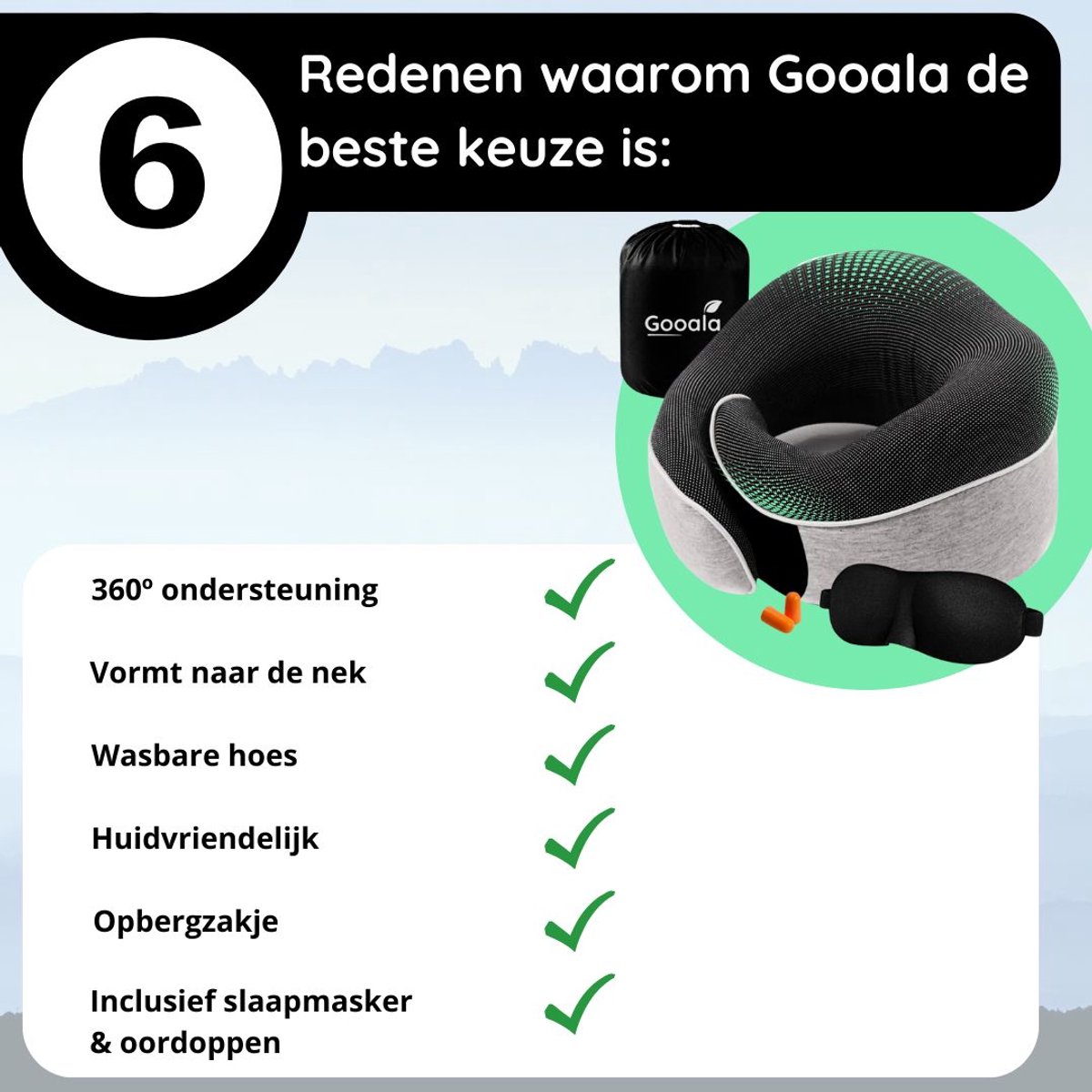 Feelhap Reiskussen, nekkussen, vliegtuig, reiskussen, traagschuim, draagbaar vliegkussen, neksteunkussen voor vliegtuig, reis-nekkussen voor vliegtuig, met oogmasker en oordopjes, grijs