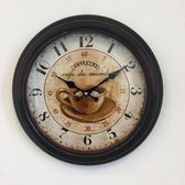 Wandklok Cappuccino Vintage Retro Industrial