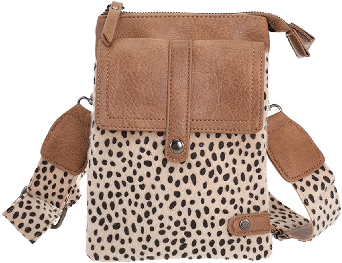 Camel dot telefoon- en schoudertasje Tyler