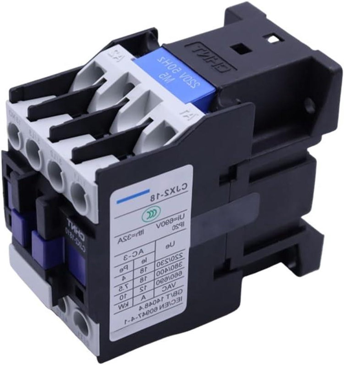Allecto plus - AC-bescherming CJX2-1810 220 V 50/60 Hz 3-polig, normaal open, Ie 18A, Ue 380V Bescherm uw apparaten met deze AC-bescherming - ideaal voor thuisgebruik