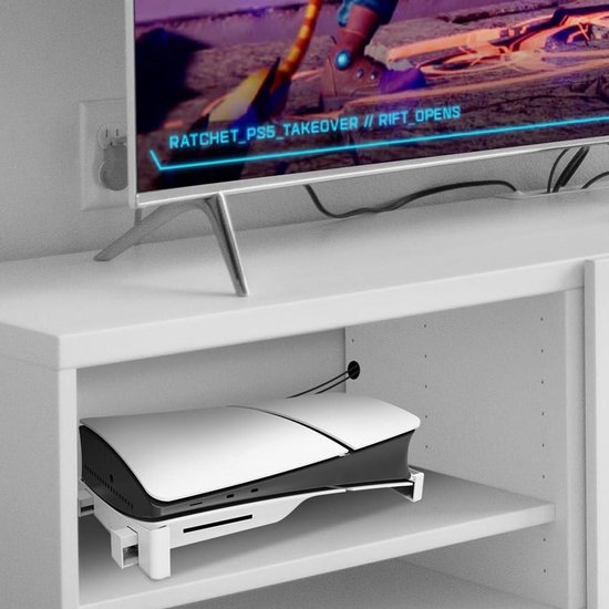 Horizontale Standaard voor PS5 Slim Disc Edition Console, Horizontale Houder, Compatibel met Playstation 5 PS5 Slim Console-Accessoires (Transparant, Grijs
