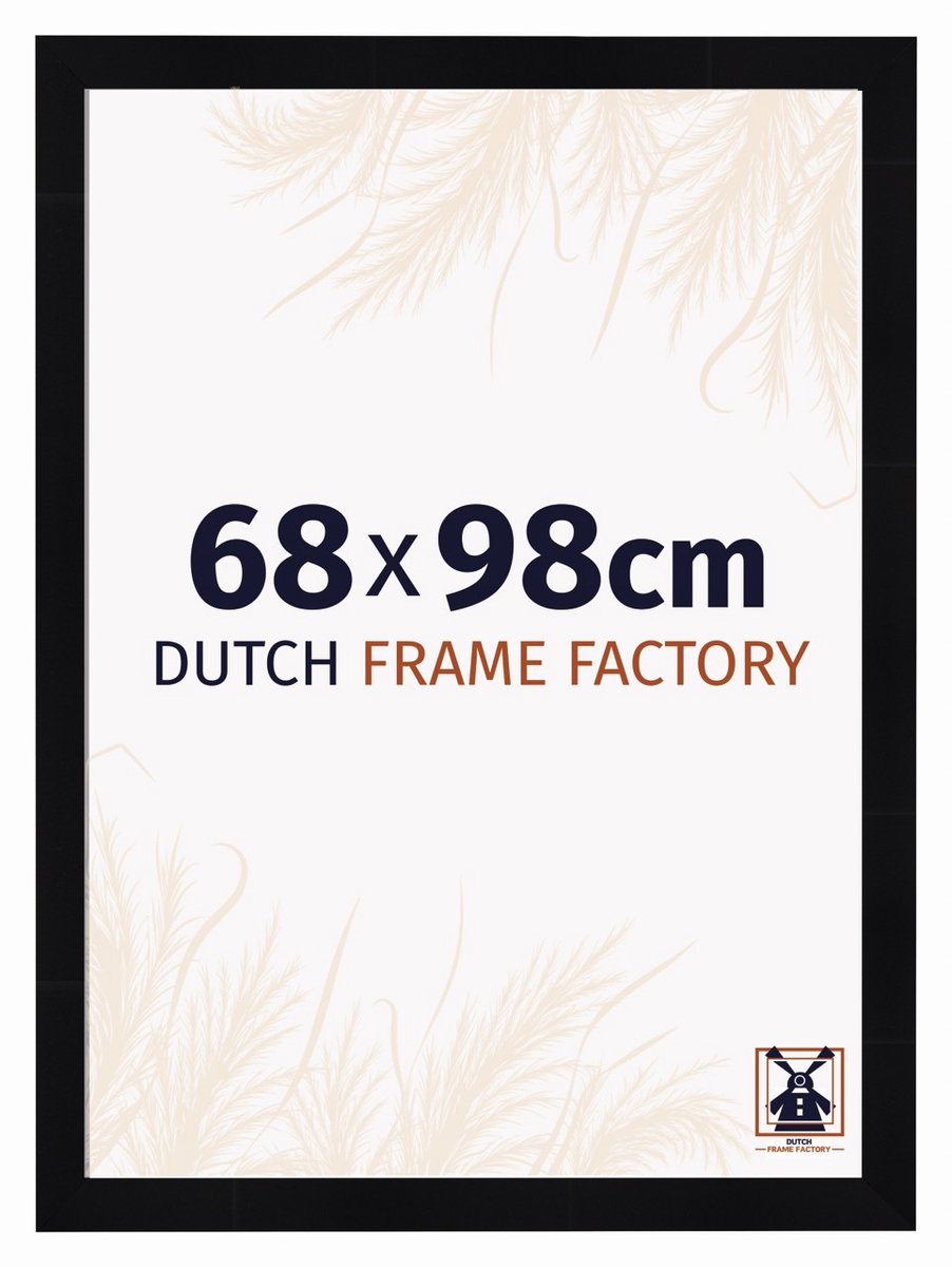 Dutch Frame Factory Fotolijst 68x98 cm - MDF - Zwart Hoogglans - Praag