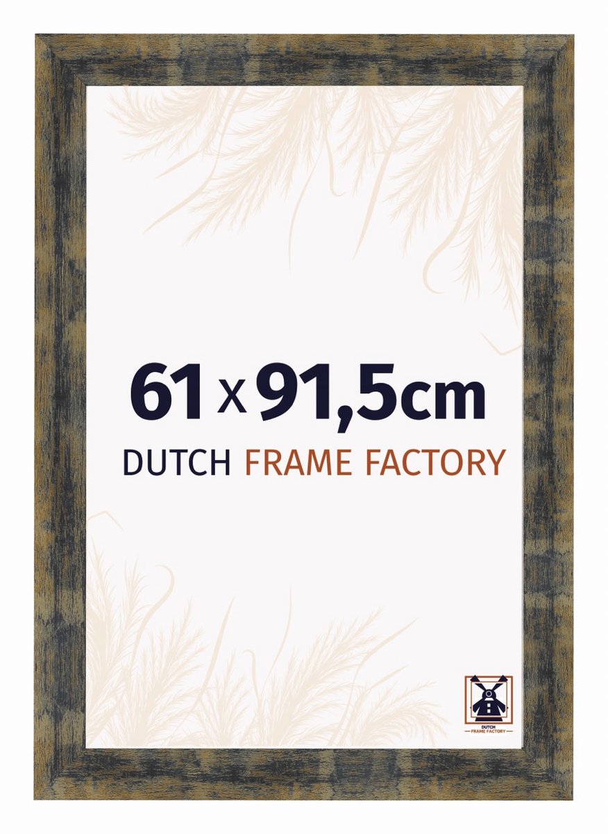 Dutch Frame Factory Fotolijst 61x91,5 cm - MDF - Blauw Goud Gemeleerd - Praag