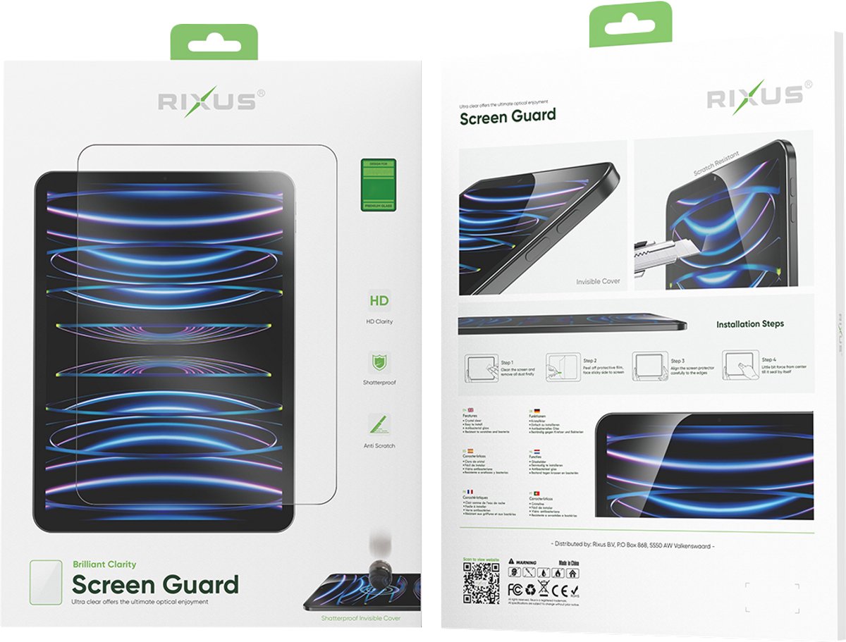 Rixus Screen Guard For iPad Mini 1 7.9 (2012), Mini 2 7.9 (2013), Mini 3 7.9 (2014) Clear