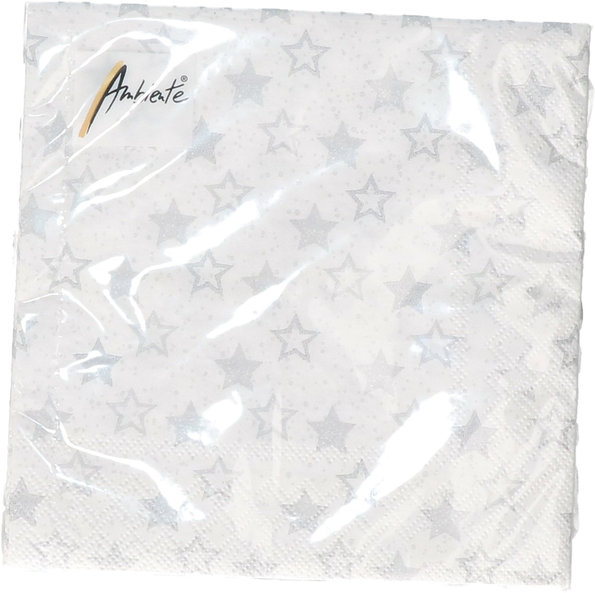 Ambiente servetten - 20x st - wit - sterren - papier - 3laags - lunch/diner servetten