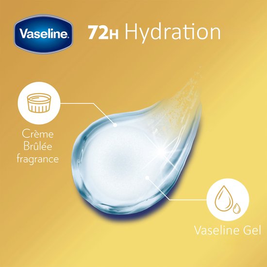 Vaseline 72 uur hydratatie crème brûlée geur en vaseline gel
