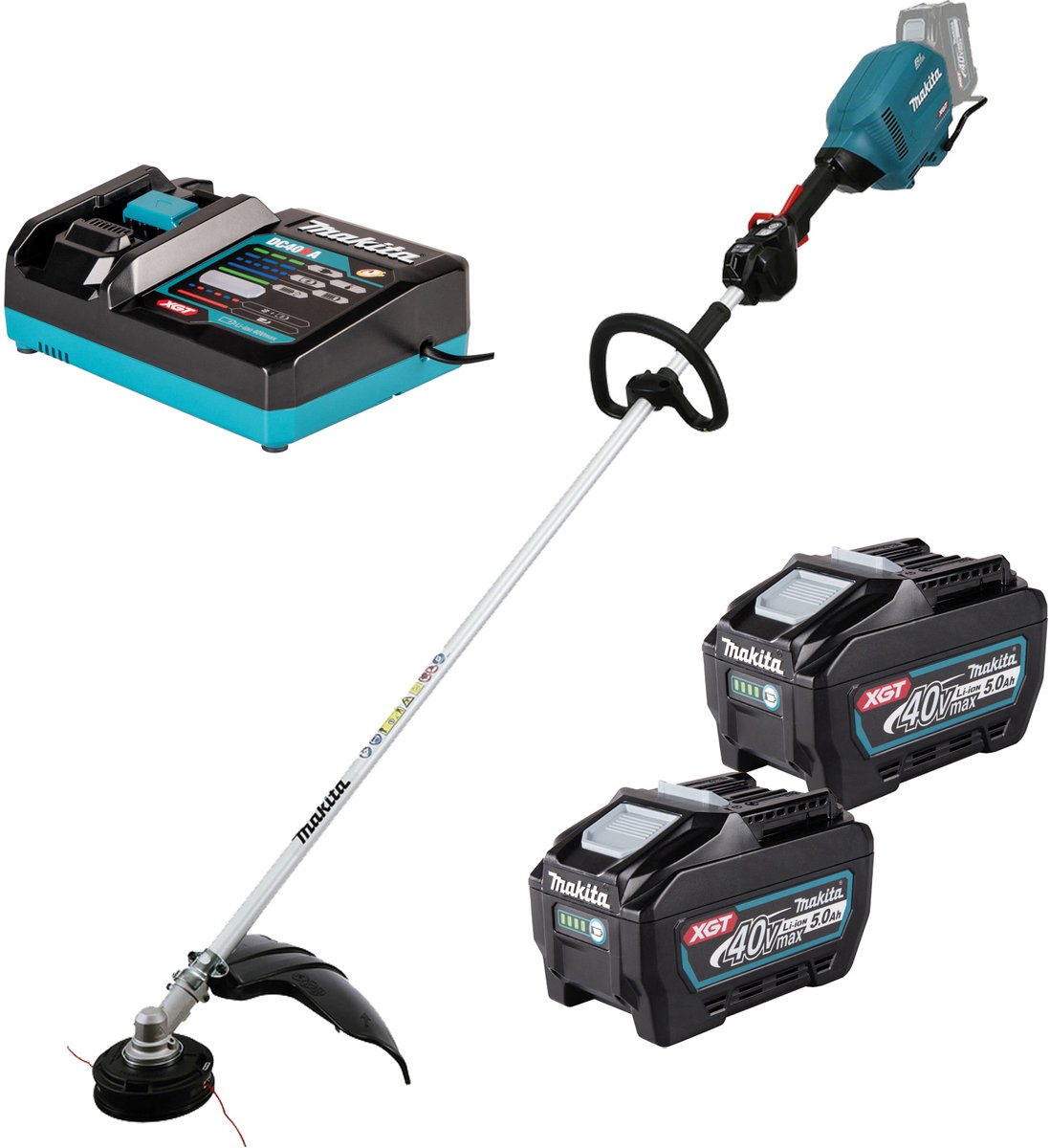 Makita UR014GT201 XGT 40 V Max Li-ion Accu Bosmaaier Set (2x 5,0Ah Accu) - D-greep - 450mm