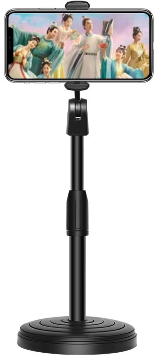 Universeel Telefoonstatief Pro Serie – Tafelstatief – Verstelbare Hoogte – 360° Draaibaar – Zwart