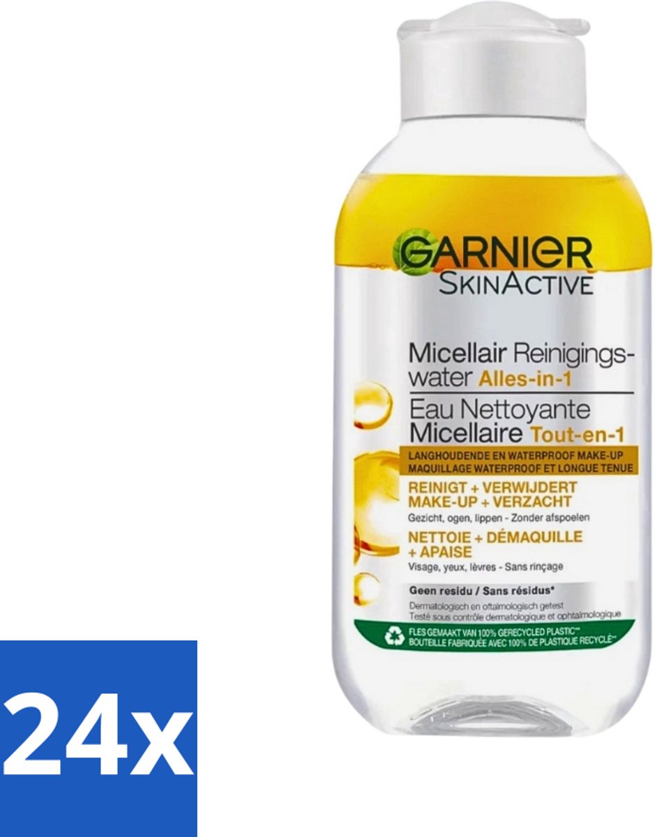 24 x Garnier - Micellair Reinigingswater - Olie - 100 ml - Micellair Water - Make-up Remover - Argan Olie - Reinigingswater - Garnier