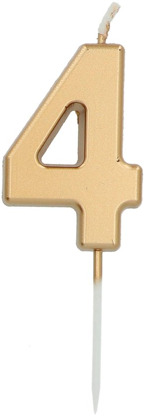 Folat - Bougie numéro 4 dorée 5 cm