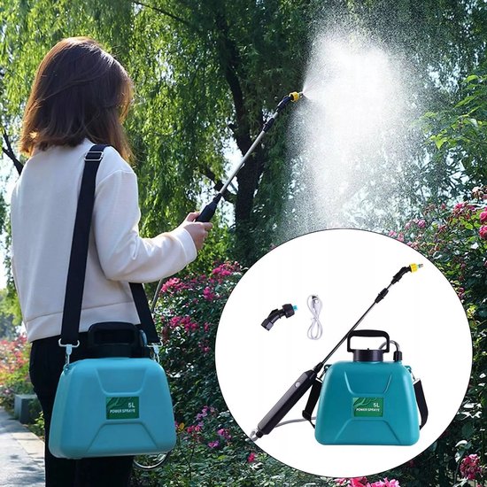 Paco Goederen® Elektrische sproeier - Drukspuit - Tuin sproeier - Tuinslang - Oplaadbare sprinklersproeier - 8L Automatische elektrische sproeier van Paco Goederen — afbeelding 2